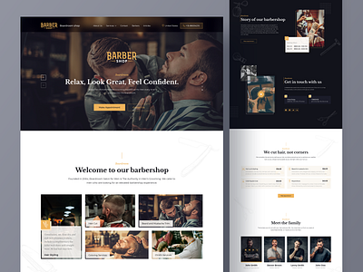 Barbershop concept barber barber shop barberman barbers barbershop dailyui hair salon hairdresser hairstyle ui ui design uidesign ux web design web ui web ui design web uiux website website design