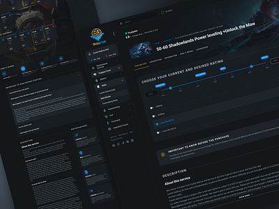 Gaming e-commerece: Item page & Raids calendar dark theme figma gaming gaming marketplace ui ux web design world of warcraft wow