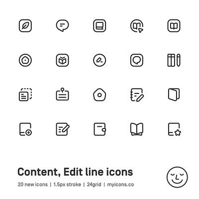 Myicons✨ — Content, Edit vector line icons pack essential icons icon design icon pack icons icons design icons pack interface icons line icons sketch sketchicons ui ui design ui designer ui icons ui kit ui pack ui set web design web designer web ui