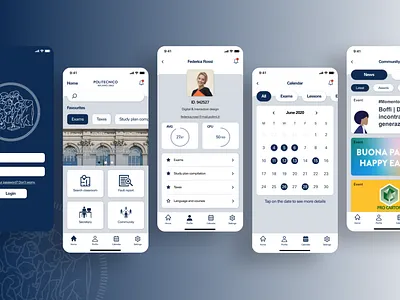 Redesign of Polimi App app app design clean ui figma figmadesign polimi politecnico ui ui design uiux