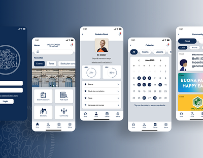 Redesign of Polimi App app app design clean ui figma figmadesign polimi politecnico ui ui design uiux