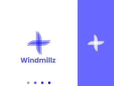 Windmillz logo design air blue branding clean design fresh idea logo simple smooth vector wind windmill windmills windmillz