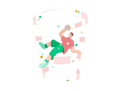 Multi Task , Data character characterdesign data debut digital float happy illustration minimal modern multitask phone pink