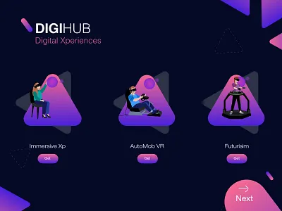 DIGIHUB application ar digihub digihub digital digital xperiences digital xperiences illustration neoncolors solutions virtualreality vr