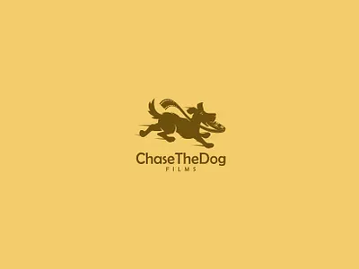Chase The Dog Films cartoon chase dog films fun illustration logo modern movie production reel run