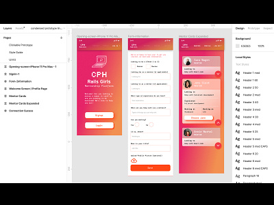 Rails Girls Mentorship App design style guide typography ui