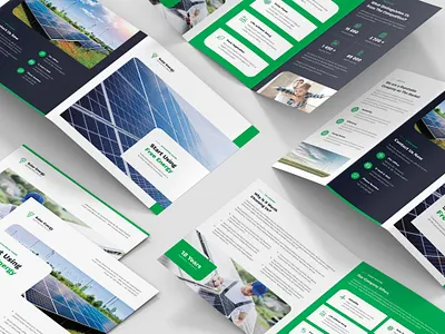 Solar Energy – Brochure and Flyer Print Template bi fold brochure bundle flyer flyer design print template renewable energy rollup rollup banner solar energy solar panel solar system sun technology tri fold wind farm