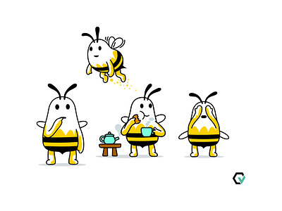 Autify.com Beeta version animal bee beverage branding cartoon character colour design dribbble fantasy flying illustration insect logo mascot tea ui