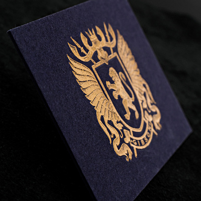 Gmund Blue Cotton (900g) + Gold Foil Stamping branding business card business cards design foil logo minimal print print peppermint