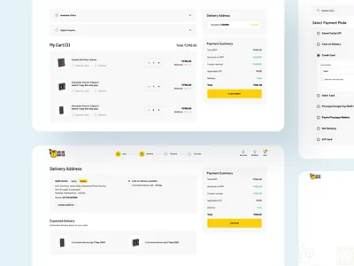 Checkout design address cart checkout clean delivery design ecommerce ecommerce app minimal orders payment success success message ui ux