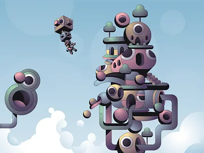 Befuddlement abstract badge branding character flat gradient illustration illustrator minimal simple