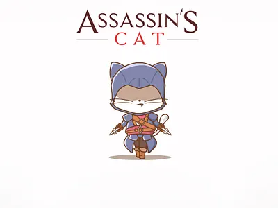 Assassin Cat assasin cartoon cat character animation characterdesign cute animal design illustration kitty illustration vector