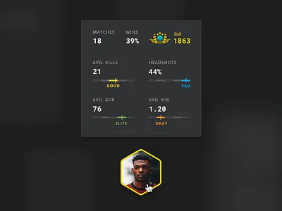 Popover Statistics CS:GO counter strike cs:go gaming popover statistics