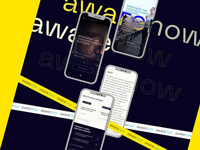 awarenow — mobile version in color #Y animation app design illustration mobile app promo typography ui ux web webdesign
