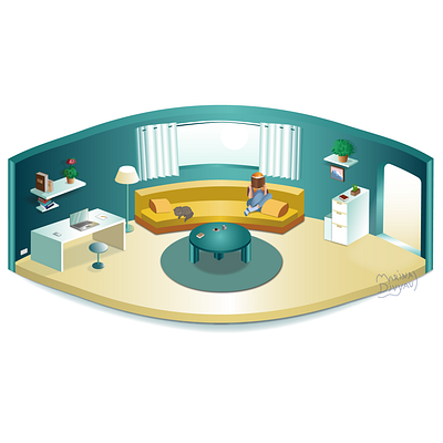 Isometry. Room. adobe illustrator apartments furniture home illustraion illustration interiors vector vector illustration window