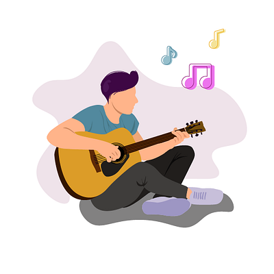 Playing Guitar alifprayogo design design grafis flat illustration playing vector