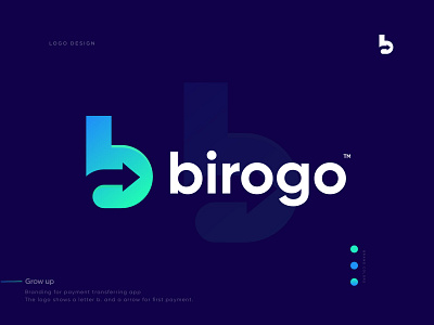 'birogo' fast money transfer online payment logo | b + arrow a b c d e f g h i j k l m n arrow banking branding cards bank app pay money wallet financial tech company logo funds crypto l o g o logo money transfer app negative space logo o p q r s t u v w x y z online payment payment method system logo payments software t h e q u i c k b r o w n f o x transaction typography minimal design wallet app