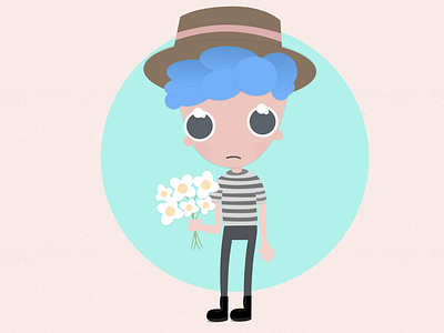 Sad Dood. bluehair design doodleaday doodleart doodles illustration illustration design sad vector