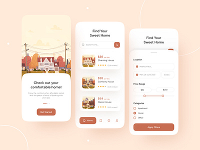 Home Rent App home rent home rental illustration inspiration minimal mobile app mobile app design mobile design mobile ui real estate trends ui ui ux ui design ux ux design
