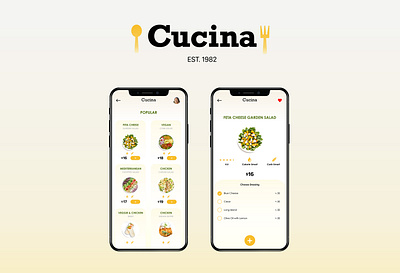 Cucina app app design best clean clean ui delivery food food app fresh italian italian restaurant mobile app mobile ui restaurant branding simple uidesign