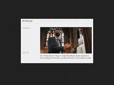 Telegraph news website redesign animation design flat minimal typogaphy ui ux web web design website