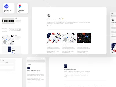 Freebie Portfolio Template on Figma and Webflow app application design figma free freebie freebies mobile portfolio portfolio design portfolio site portfolio website redesign ui uidesign user experience user interface ux webflow
