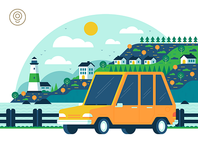 Illustration | Blue Cyclops Design Co. Website Illustration | 01 branding agency branding studio car city cyclops design exploration freelance illustration illustration agency illustration studio illustrator landscape lighthouse nature style trees vector vector illustration vector illustrations