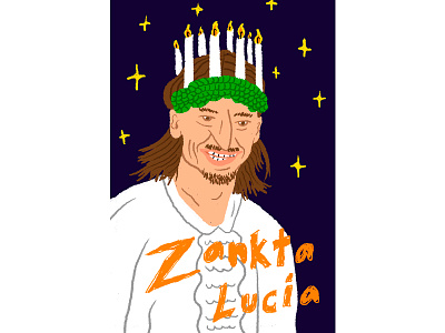 Zlatan X-mas card art artwork christmas christmas card design digital art digital design drawing graphic design ibrahimovic illustration illustration art illustrator layout lucia portrait stars sweden x mas zlatan