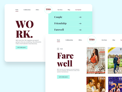 TIMS Magazines | Work Page concept magazine magazine cover portfolio typogaphy ui ux web design website design work
