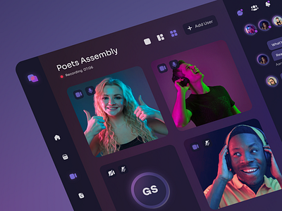 Video Calling application design app colors creative creative agency creativity dark app dark mode dark theme design icon minimalism minimalist uidesign uiuxdesigner ux ux design uxdesign web