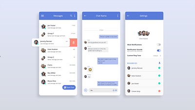 Group Chat UI chat chatschreen dailyui dailyuichallenge design ixd minimalist typography ui ux vector xd