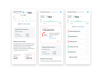 Credit Reports UI Exploration app chart clean concept credit data design art interface ios minimal mobile productdesign typogaphy ui ux