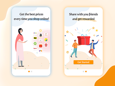 Online shopping apps splash page app design flat illustration splash page splash screen splashpage splashscreen ui