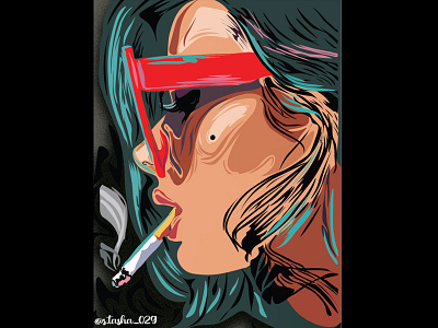 Retro Girl artwork digital illustration digitalart fashion design funky and fresh retro smoker