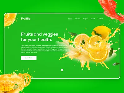 Fruitilia | Web UI header design landing page design trendy design ui design web design web template design web ui design website design