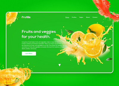 Fruitilia | Web UI header design landing page design trendy design ui design web design web template design web ui design website design