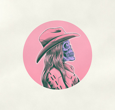 Ain't No Glory In The West cowgirl desert design illustration music outlaw west