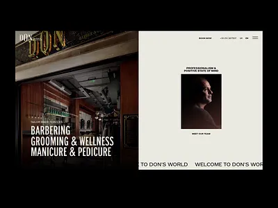 Don Barber & Groom barber barbershop greece kommigraphics parallax effect web design
