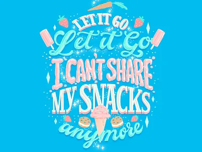 Hungrily Ever After: Frozen Lettering book cover book cover art elsa food food illustration food lettering food type frozen hand lettering ice cream lettering procreate typography