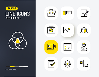 Vectors Line icons design app camera creative design flat icon game icon icon design illustrator line icons movie photoshop playgoogle task todo vector vector icons vibrant web web icons