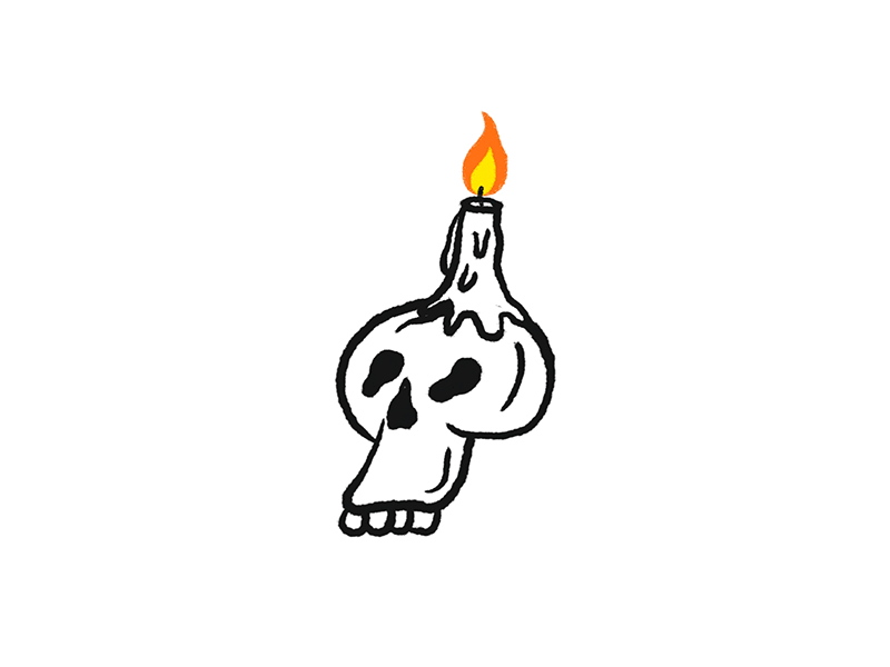 Candle skull Gif 2d 2d animation animated gif animation art artwork cel animation design digital art digital design gif gif animation illustration loop motion motion design motion graphics skull skull art skulls