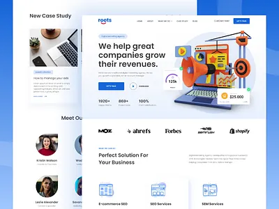 Professional Digital Marketing Agency Landing Page daily ui design digital marketing website homepage landing page ui ui design uiux ux website