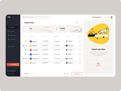 MF - manage your files app dashboard design file management file manager file upload ui user interface ux