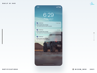 2021 Bronco FordPass | Daily UI Challenge 049 (Notifications) bronco daily daily ui daily ui 049 daily ui challenge dailyui dailyui049 dailyuichallenge ford notifications