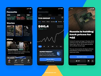 Investment Mobile App app button card design illustration ios mobile stories typography ui ux