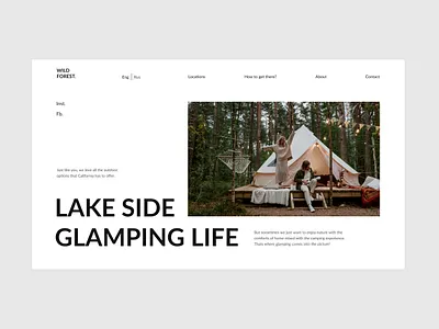 Glamping design forest glamping minimal minimalism tent ui ux website глэмпинг минимализм