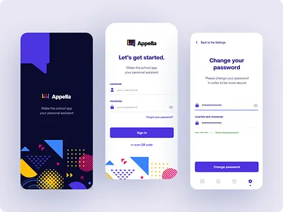 Appella - Music School App app dashboard login mobile mobile app sign in ui user interface ux