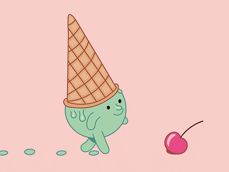 ICE CREAM animatedgif animation characterdesign framebyframe gif icecream minimal vector