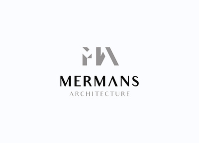 Merman Architecture architecture branding building design dual meaning graphic design icon lettermark logo minimalist minimalist logo modern monogram simple simple logo