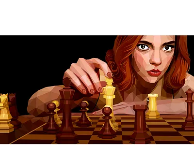 The Queen's Gambit illustration vector